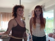 two redhead airbnb guests gag & slobber on my cock 6/16