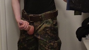 Army twink jerking off