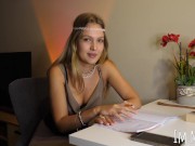 Not exactly a common astrologer's technique. Sucked him off and fucked herself to solve the problem. 5/16