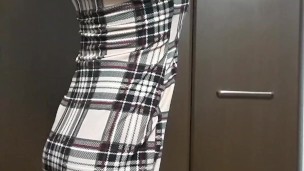 ラジオ体操 フェチ 女装子 男の娘 露出 ミニスカ ギャル 色白 巨乳 素人 ドM  企画 生脚 japanese transgender amateur hentai  asian reality