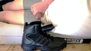 Big cum load into Adidas GSG9 boots