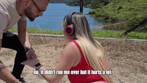 a stranger runs over me with his vehicle and we end up fucking in the back of his car