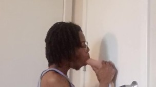 Femboy blows dildo in a skirt (daily BJ practice16 of 30)