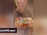 Babe talking sex screams, dirty talking JOI & fully naked at nudist resort pool, playing w/ squeezing pussy lips - Lelu Love 8/16