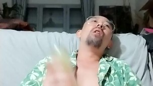 Verbal French Guy Fucking Fleshlight in the Living Room