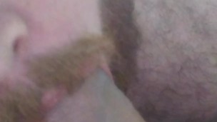 Man sucks his own huge cock
