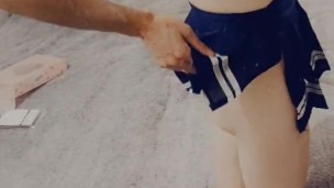 Cute femboy gets his cock out