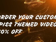 #PISS VIDEO #CUSTOM #MILF ORDER YOUR CUSTOM PISS THEMED VIDEO 40% OFF 4/16