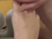she caresses my balls with her feet to make me cum 3/16