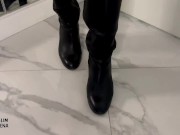 HIJABI IN LEATHER RECEIVED MANY CUM ON NIQAB 1/16