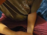 Weird girl finishes me off in her pajamas 4/16