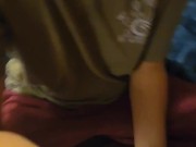 Weird girl finishes me off in her pajamas