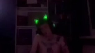 Young catboy having some fun while playing videogames