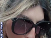 MILF Teacher gives Blowjob to her student's dad in a car 16/16