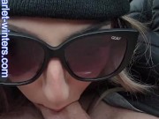 MILF Teacher gives Blowjob to her student's dad in a car 8/16