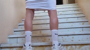 andkvcat showing my dick and ass in white panties