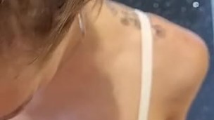 she was ready to go to work and now she just needs to take a shower