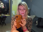 Cute blonde flashing her pussy 13/16