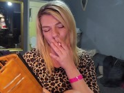 Cute blonde flashing her pussy 14/16