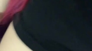 white emo girl alone in bedroom with red panties + bra (2)