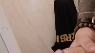 Spit wank before getting in the shower