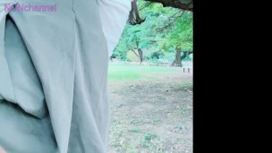 朝の公園で三回イク💛　ドキュメント汐留公園ロングバージョン💛　ドスケベ女装娘のんちゃん