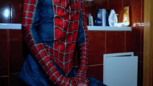 Archi Stewart became Spider-Man | Handjob games in the bathroom