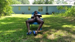 Outside playing with my dick