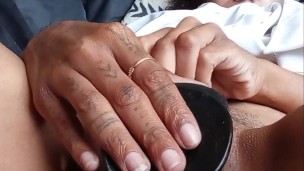 Creamy ebony pussy