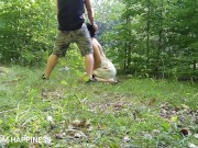 Milf submissive slut taken for a walk on a leash in forest 16/16