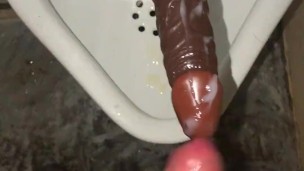 Urinal Cruising Fantasy Pissing & Cumming On A Dildo At The Urinal and Tasting It All