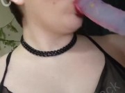 sloppy blowjobs and oral fixation- dildo sucking and gagging 10/16
