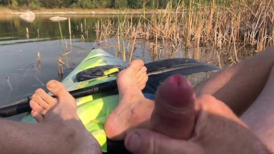 Risky Kayak Masturbation & Orgasm While Out On The Lake