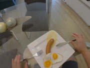 Stepmom Giving Mouth and Ass to Stepson In Morning Sex . I fuck my Stepmom before Breakfast 3/16