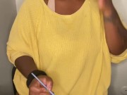 Alternative Ebony Artist Stops to Squirt and Cream for YOU before continuing her painting 2/16