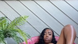 Sneaky balcony masturbation