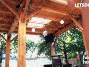 Lana Roy Hardcore Outdoor Sex After Fierce Water Fight - HORNY HOSTEL 1/16