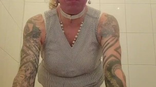 Sissy gets home for a Quick dildo fuck