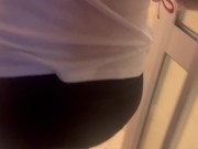 we arrive at the same time and her ass in leggings makes me hard 2/16