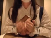 主観映像・清楚コーデで手コキとパイズリ 9/16