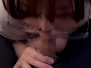 メガネ女子ががむしゃらにち〇ぽをしゃぶり尽くしちゃう♡ cum in mouth glasses 7/16