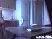 My petite ex doing the dishes naked in the kitchen 2/16