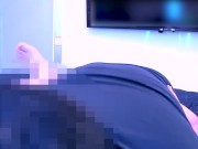 エッチな雰囲気のラブホテルでイチャイチャセックス❤️OL姿の巨乳彼女に大興奮した彼氏にクンニと手マンでたくさん焦らされちゃった… 15/16