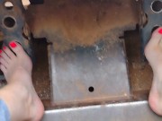 Pedal pumping a Bobcat tractor, start with socks & shoes then I removed them and pumped barefooted 13/16