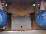 Pedal pumping a Bobcat tractor, start with socks & shoes then I removed them and pumped barefooted 6/16