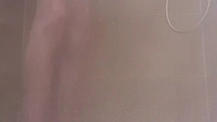 Jerking off my huge cock in the shower