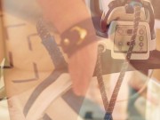 Butplugged submissive slave girl takes care of household in nylons, highheels and cuffs 11/16