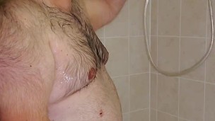 Arab hairy bear in the shower , دب فحل مشعر عربي متين
