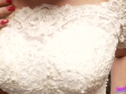 Bride doing BJ and fucks her husband after wedding