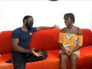 black girl with a muscular man 9/16